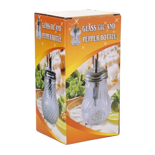 Сахарница 200 мл, стеклянная с дозатором из нерж стали, 1/72