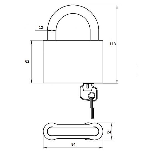 Замок навесной Абсолют ВС1-3А Хедер, 3 ключа