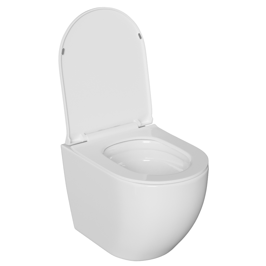 Унитаз подвесной безободковый WAVE TOR Tornado3.0, сид. полипр, м/л, быстр, БЕЛЫЙ глянец, XL