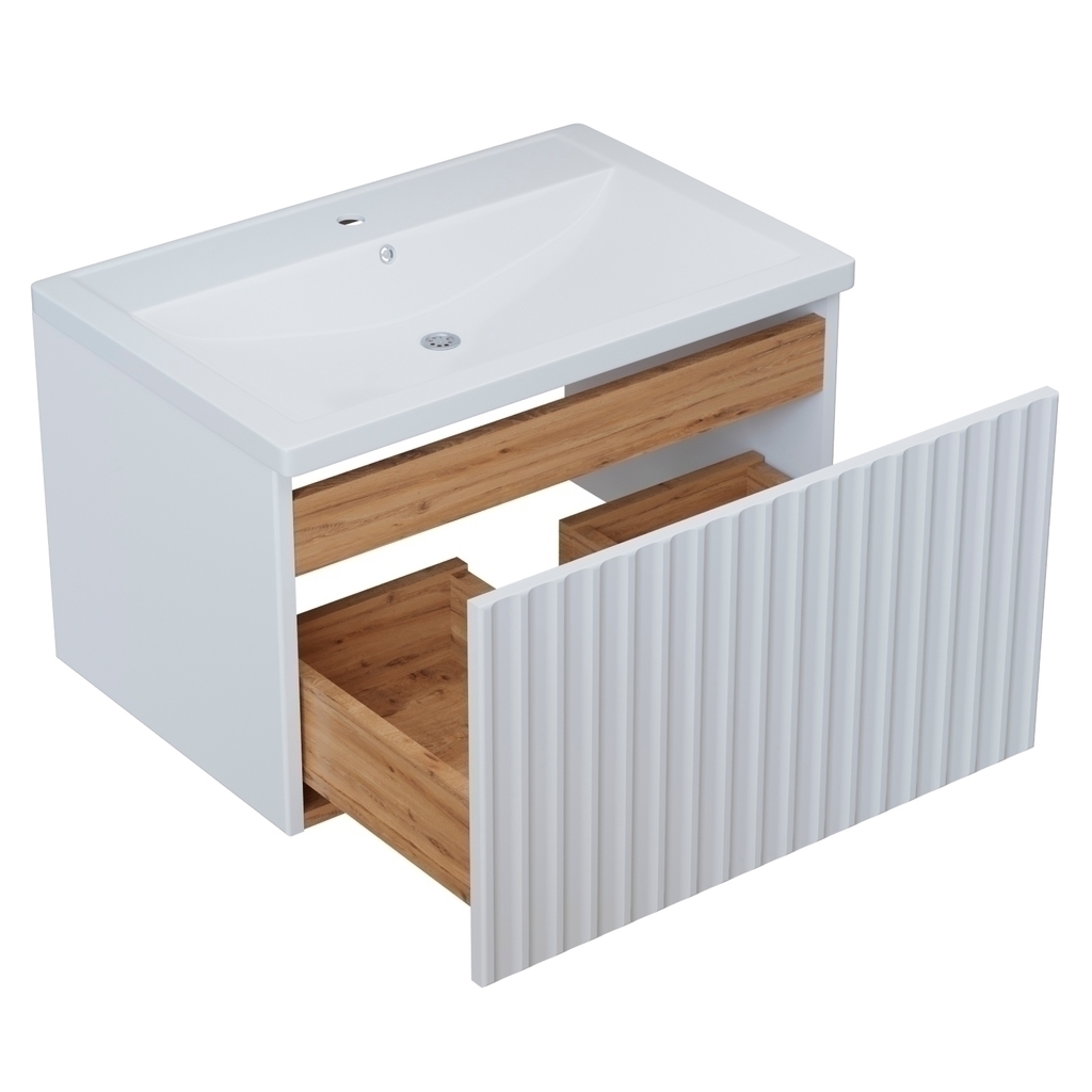 Тумба д/ванной, ВЕКТОР-60,  ОТДЕЛЬНО ПРИОБРЕТАЕТСЯ РАКОВИНА подвесная, push-to-open, под раковину Марго-60, MIXLINE, ПВХ, раковина в комплект не входит