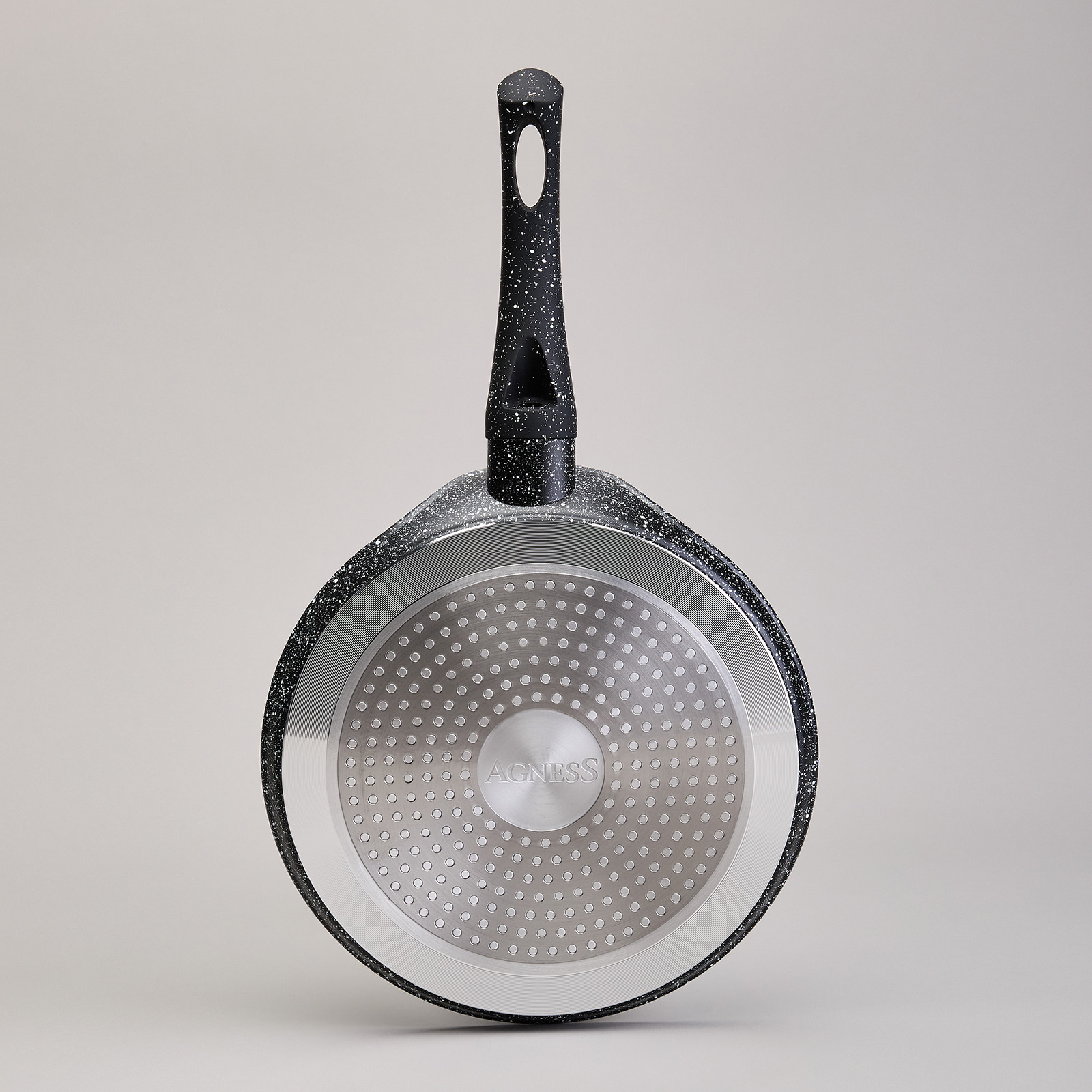 СКОВОРОДА БЛИННАЯ AGNESS С АНТИПРИГАРНЫМ ПОКРЫТИЕМ, BLACK MARBLE,  22Х2СМ, ИНДУКЦИОННОЕ ДНО