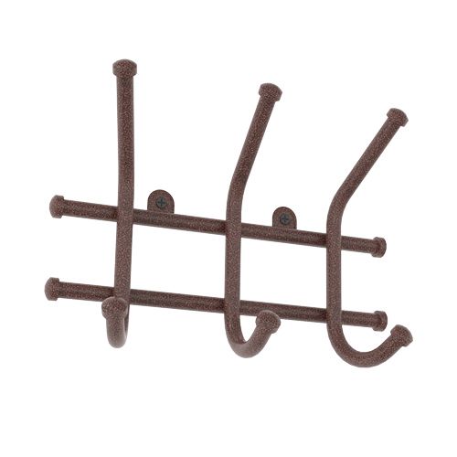 Вешалка настенная ЗМИ Норма 3, 3 крючка, коричневый, 230х80х165мм