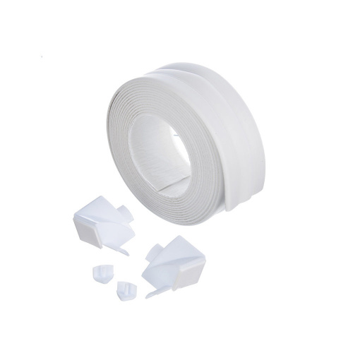 Лента бордюрная клейкая для ванн белая 38х3,35 с уголками, 1/6/24