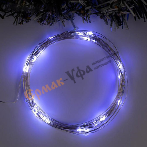 Гирлянда Нить 5м Н. C. LED-50-4. 5V AA*3 мерцание 100% в цвет, белый