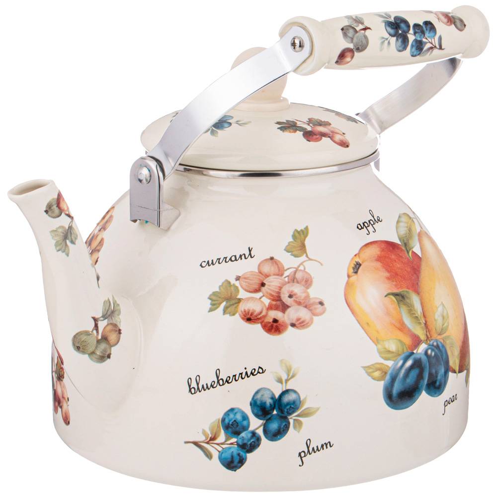 ЧАЙНИК AGNESS ЭМАЛИРОВАННЫЙ СЕРИЯ, ФРУКТЫ, 4 Л
