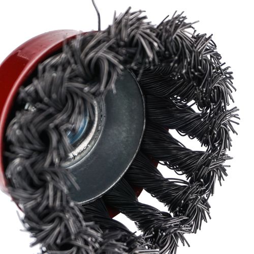 Щетка для УШМ, чашка, 65мм/М14 крученая Барракуда, сталь, 1/100