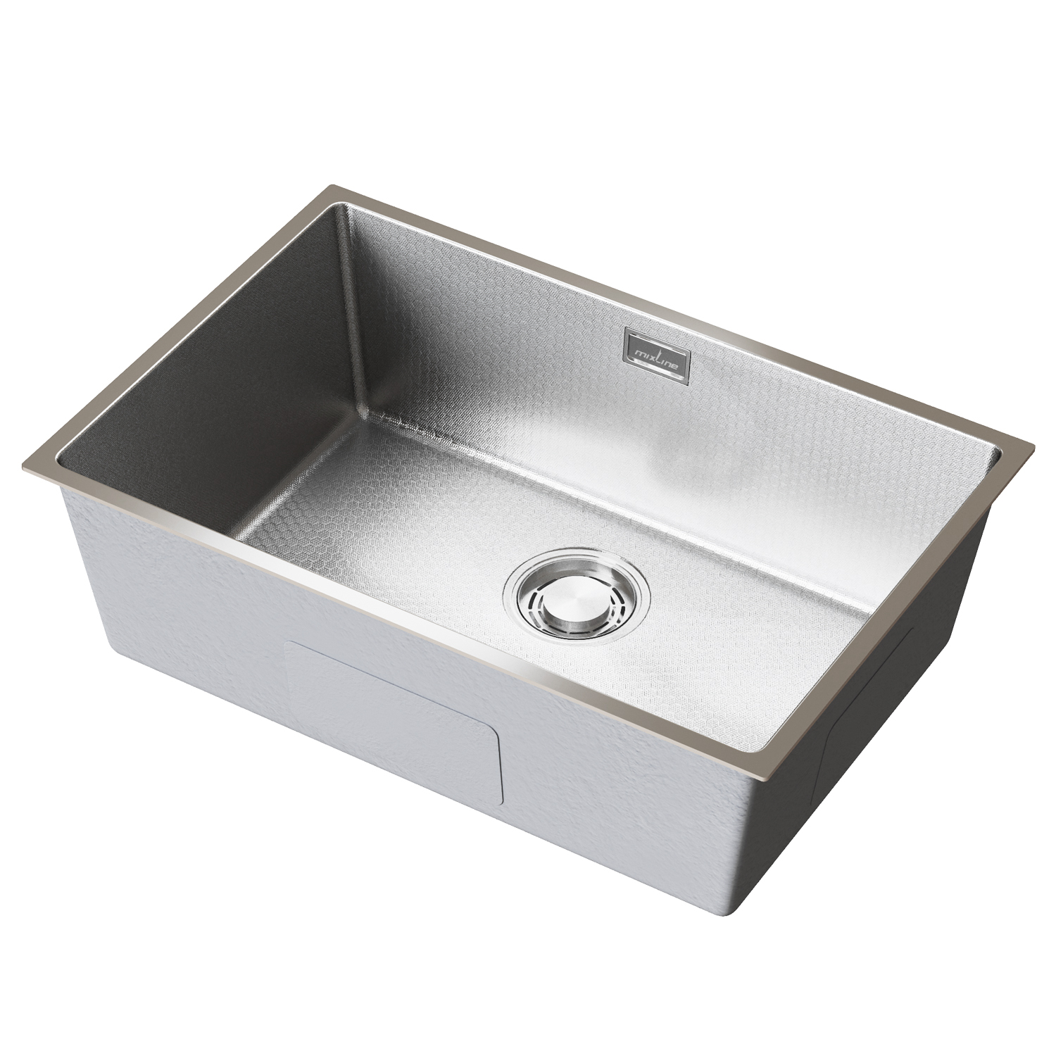 Мойка подст.монтаж 65х44, 3, 0 вып 3 1/2 MIXLINE PRO 22см с сифоном, сатин НАНО декор