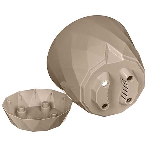 Горшок для цветов 2.3 л Homver Laurel 221610927/01, 175 мм, с поддоном, бежевый