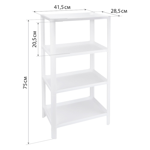 Полка прямоугольная IDEA М 2747, 4 секции, 415 х 285 х 750, белая