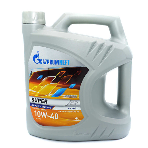 Масло моторное всесезонное 4,0л Gazpromneft Super 10W-40 п/синт, 1/3