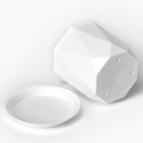 Кашпо 1 л IDEA ПРИЗМА М 3137, 130 мм, с поддоном, белый