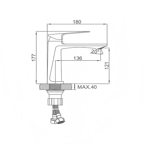 Смеситель для раковины LEDEME с гайкой L1055-5, 1/10
