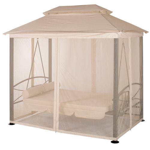 Беседка-качели Пальмира черный/бежевый T025