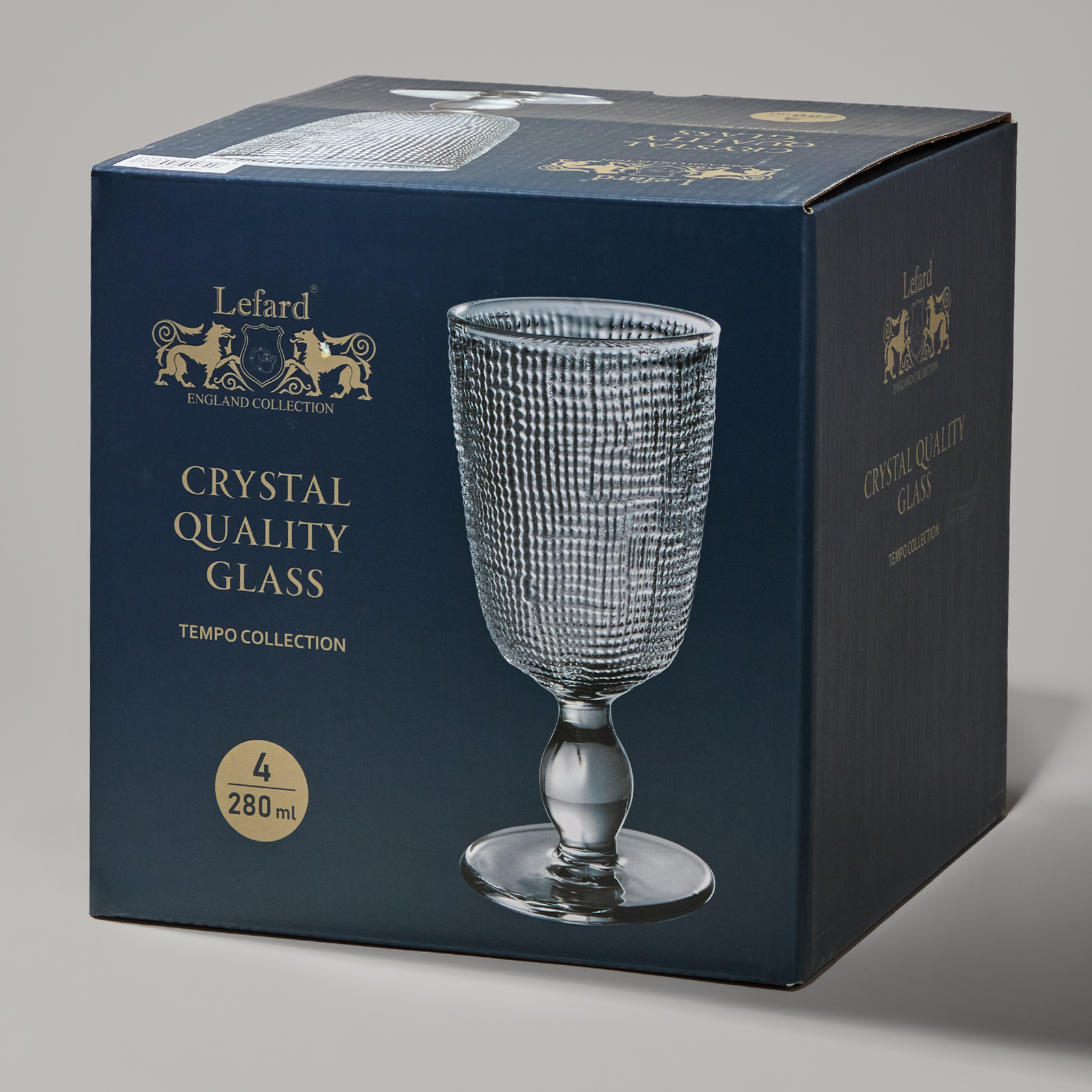 НАБОР БОКАЛОВ, TEMPO, GREY 4 ШТ./280 МЛ