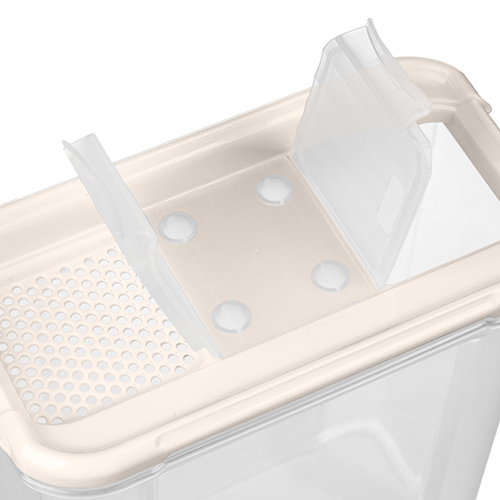 Емкость для сыпучих продуктов 1.5 л Modena 221112125/01, прямоугольная, с дозатором, светло-бежевая