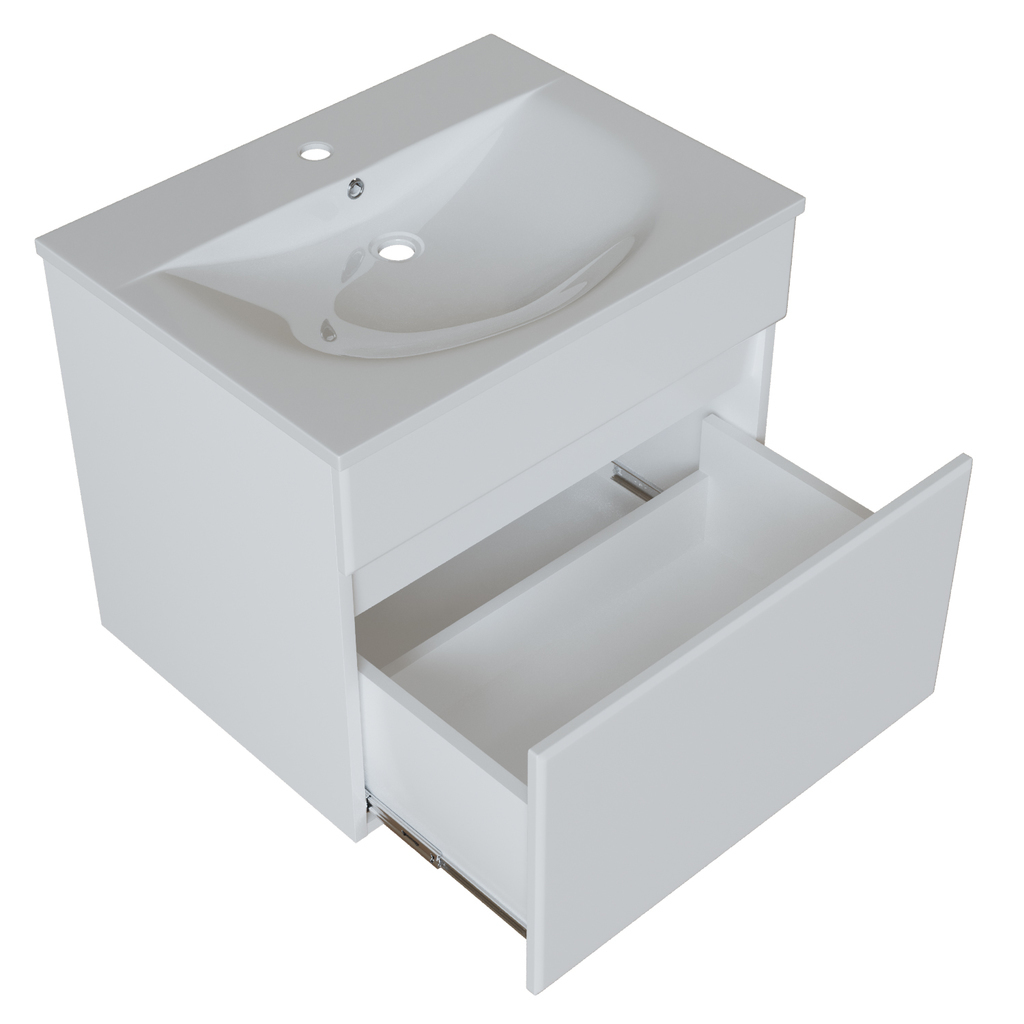 Тумба д/ванной, БРИКС-60,  ОТДЕЛЬНО ПРИОБРЕТАЕТСЯ РАКОВИНА подвесная под раковину, Breeze 60, мебельный, Sanita Luxe, ПВХ, раковина в комплект не входит