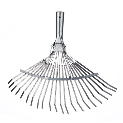 Грабли веерные пластинчатые 22 зубьев оцинкованные без черенка SPETSTEXNIK, 10/10