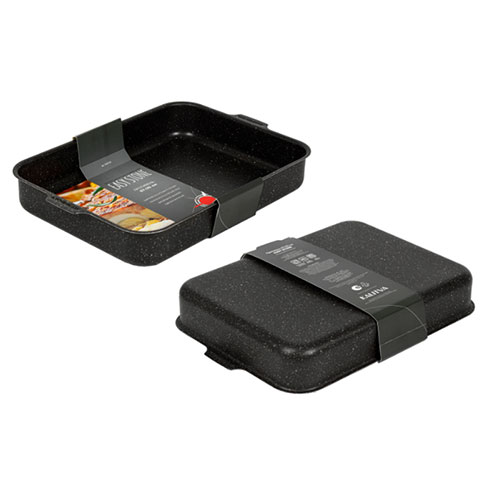 Противень 270х350мм 2 цельные ручки, без крышки, антипригарное покрытие Sasy Stone. Алюминий марки А5, 1/8