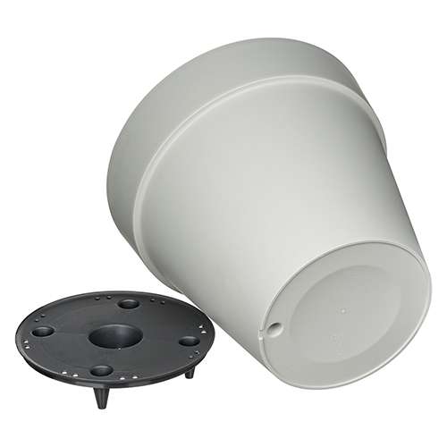 Горшок для цветов 10 л Homver Tarragon 221610621/03, 280 мм, со вставкой, светло-серый