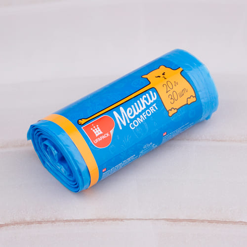 Мешки для мусора 20 л 30 шт 8мкм Уфа Пак ПНД синие, 1/35