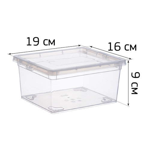Ящик прозрачный 2 л IDEA М 2350, 190 х 160 х 90 мм