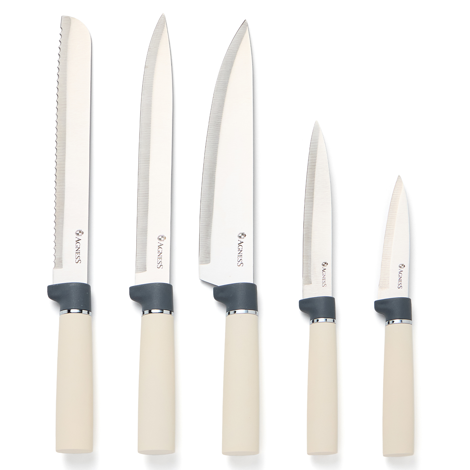 НАБОР AGNESS ИЗ 10ПР: 5 НОЖЕЙ, 4 ДОСКИ И ПОДСТАВКА, СЕРИЯ, FAMILY FARM,