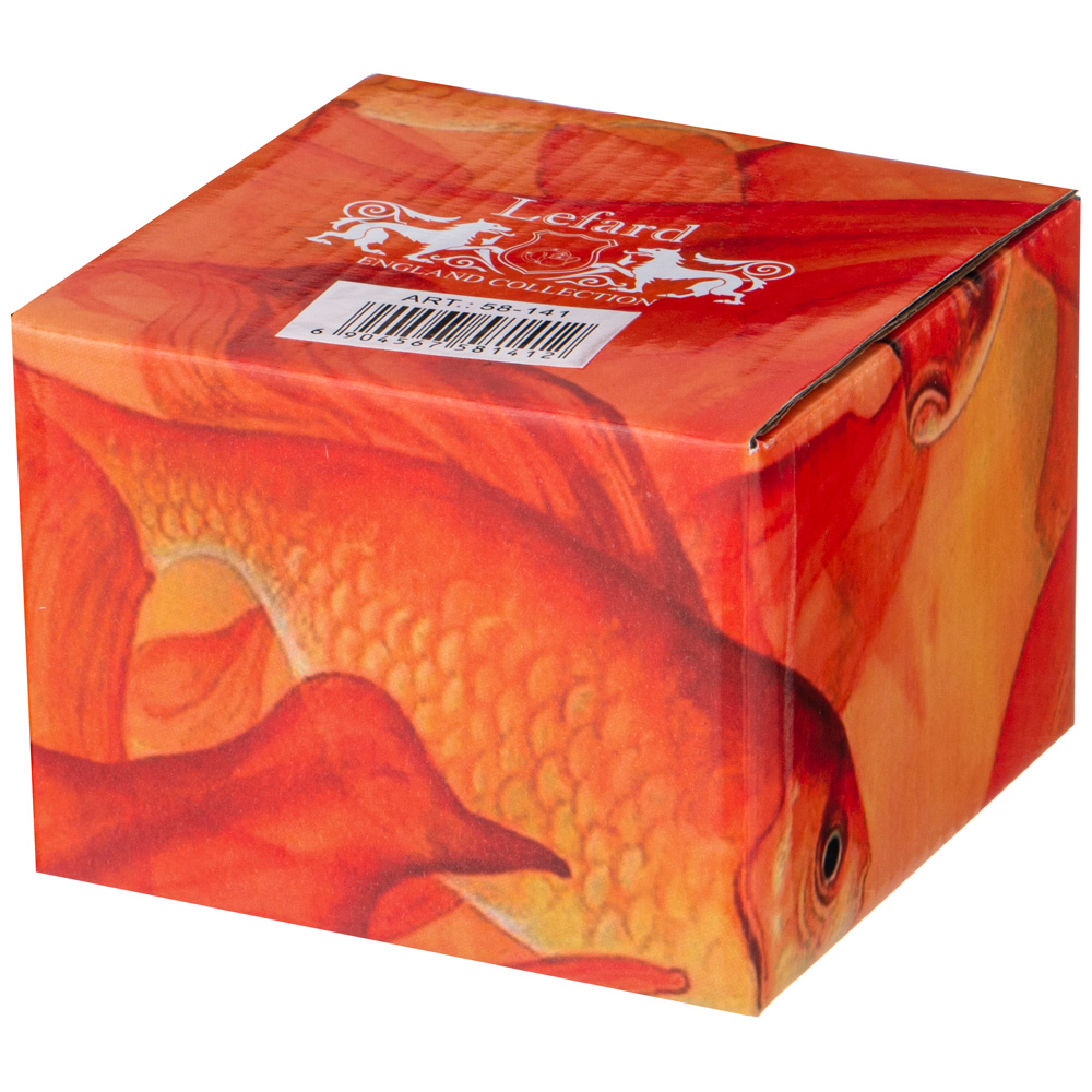 ИКОРНИЦА С КРЫШКОЙ И ЛОЖКОЙ, ЗОЛОТАЯ РЫБКА, 10*10*9 СМ, КОР=36ШТ