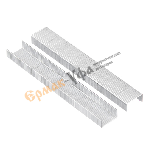 Скобы 6мм 1000шт, закаленные, для меб. степлера Ермак, 11,3х0,7мм, 10/300