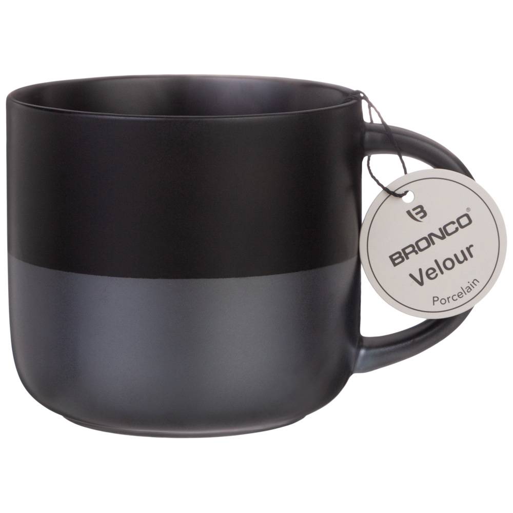 КРУЖКА BRONCO, VELOUR, 440 МЛ ЧЕРНАЯ, МАЛ=4ШТ./КОР=24ШТ.