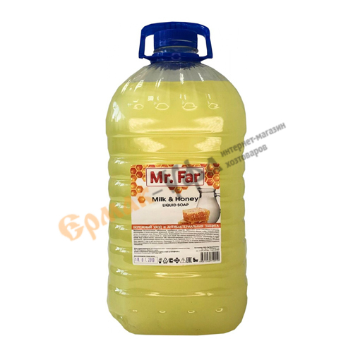 Мыло жидкое для рук Mr. Far Молоко и мед 5кг ПЭТ, 2/2