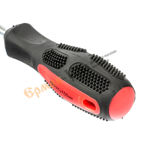 Отвертка 1*100 мм PН1 Anti-Slip, CrV, 2-х компонентная рукоятка // Matrix	, 3/12/240