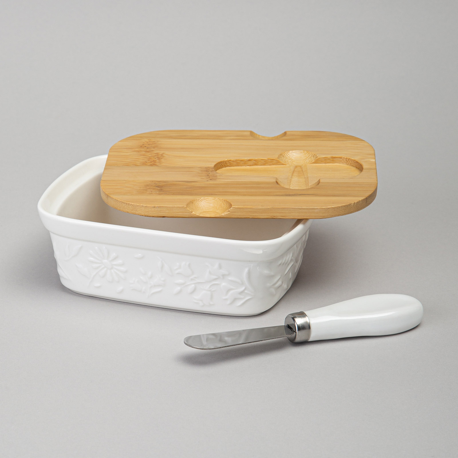 МАСЛЕНКА LEFARD, FLOWERS STORY, С ДЕР. КРЫШКОЙ, НОЖОМ ДЛЯ МАСЛА 15*11*6 СМ 330 МЛ