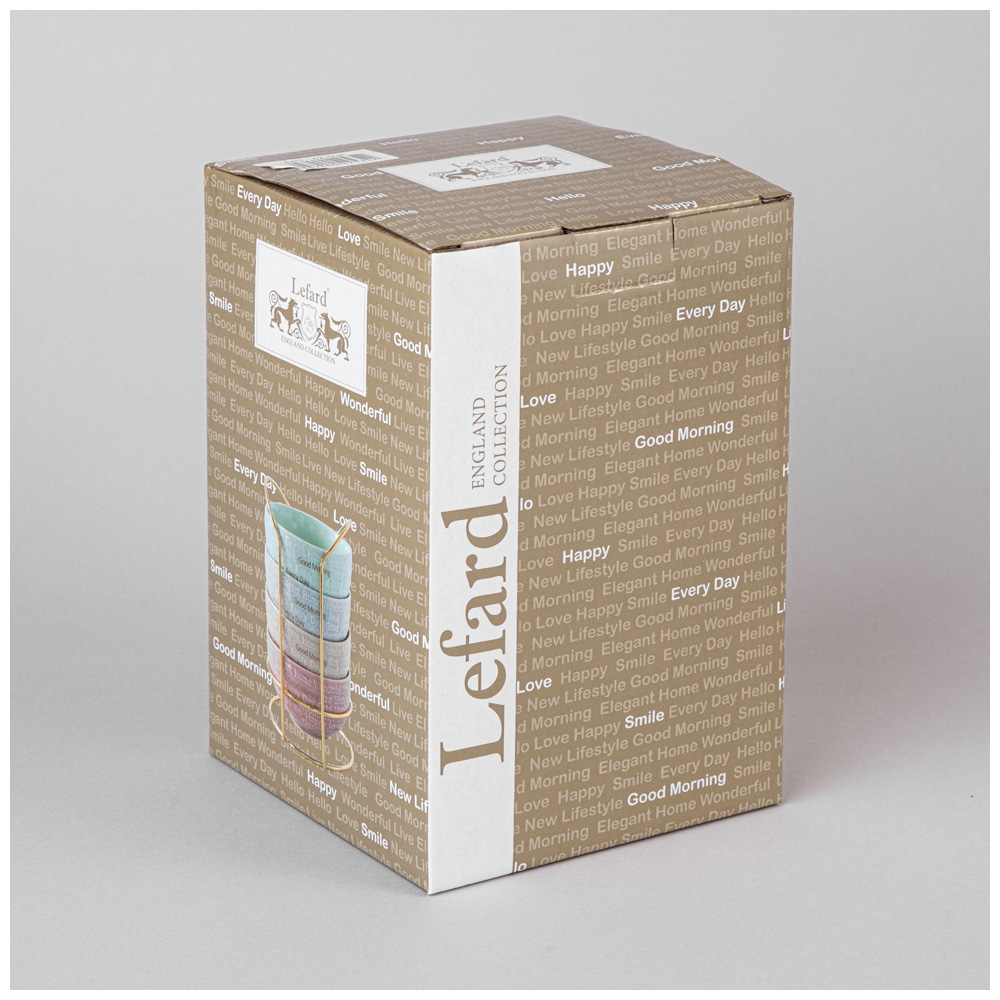 НАБОР САЛАТНИКОВ LEFARD, GOOD MORNING, НА МЕТАЛЛ. ПОДСТАВКЕ 4 ШТ. 11.5*6 СМ 330 МЛ МИКС ЦВЕТОВ