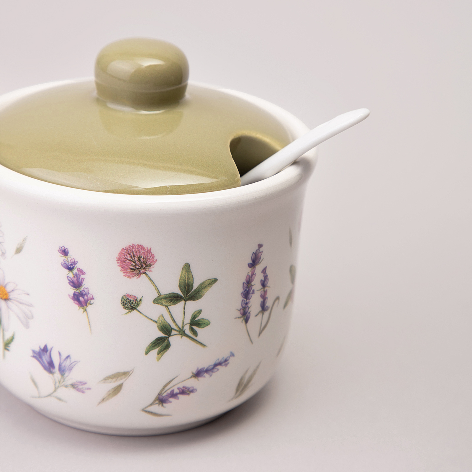 САХАРНИЦА С ЛОЖКОЙ AGNESS, FLOWER STORY, 10*9, 5 СМ 300 МЛ, КОР=36ШТ.