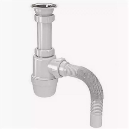 Сифон 1 1/4*40 для умывальника с гофрой 40*40/50 S1015 Акватер, 1/45