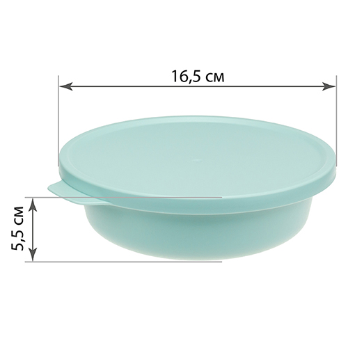 Миска с крышкой 0.5 л IDEA ТЭСТИ М 1361, морская волна