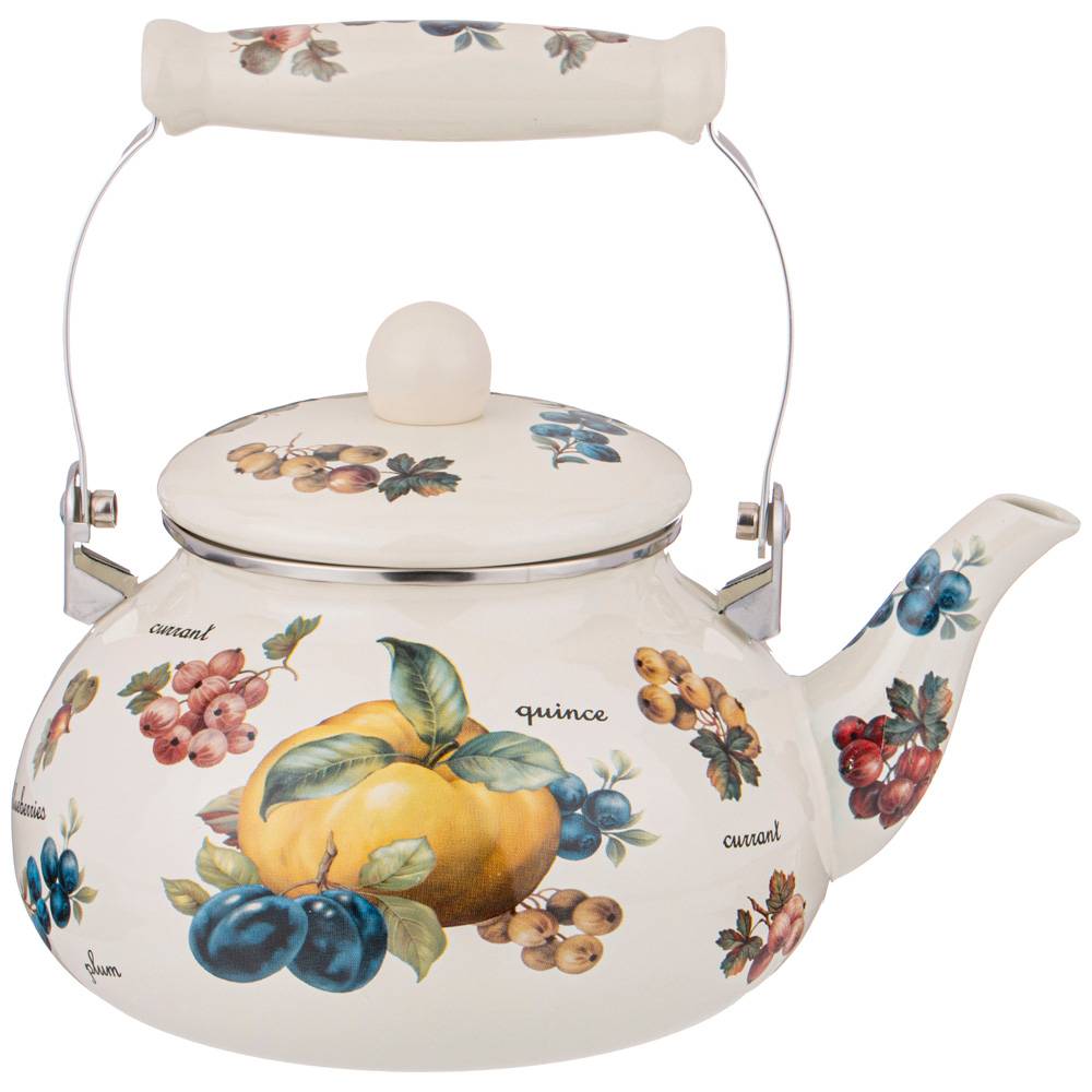 ЧАЙНИК AGNESS ЭМАЛИРОВАННЫЙ СЕРИЯ, ФРУКТЫ, 2, 5 Л