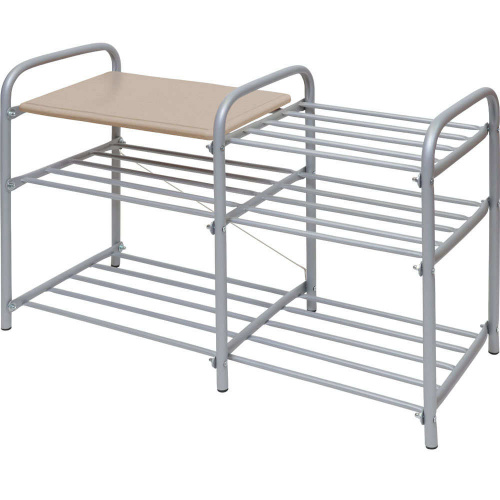 Полка для обуви Люкс 3-х ярус. ЭТЛ4, 500*330*800, с сиденьем МДФ, НИКА, 1/1