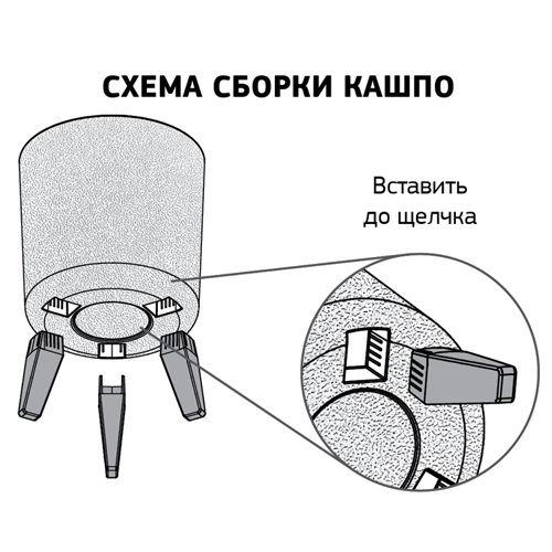 Кашпо 11 л IDEA ФЛОРИАН М 3157, высокое, 250 мм, с автополивом, графитовый