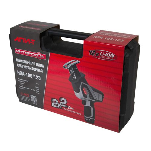 Пила электрическая, ножовочная, аккумуляторная НПА-100/12 Э, кейс, Интерскол
