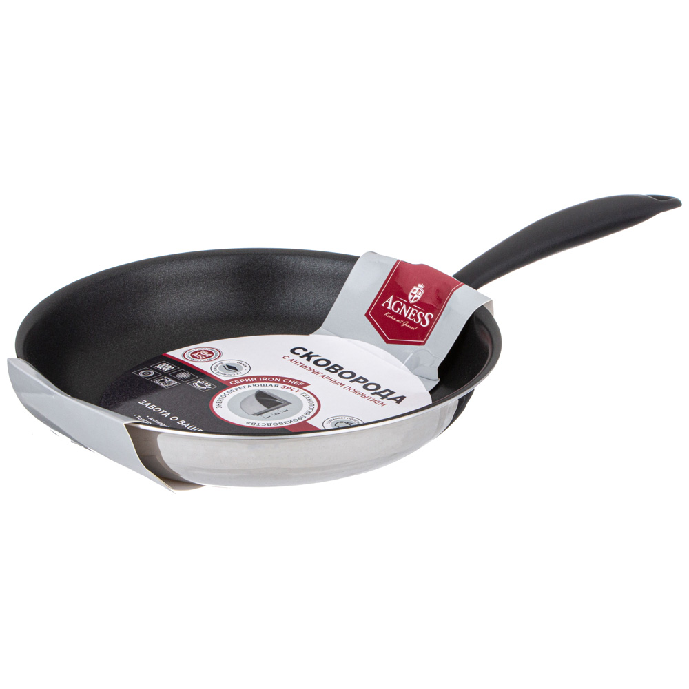 СКОВОРОДА C АНТИПРИГАРНЫМ ПОКРЫТИЕМ, IRON CHEF, AGNESS 22*4.4CM