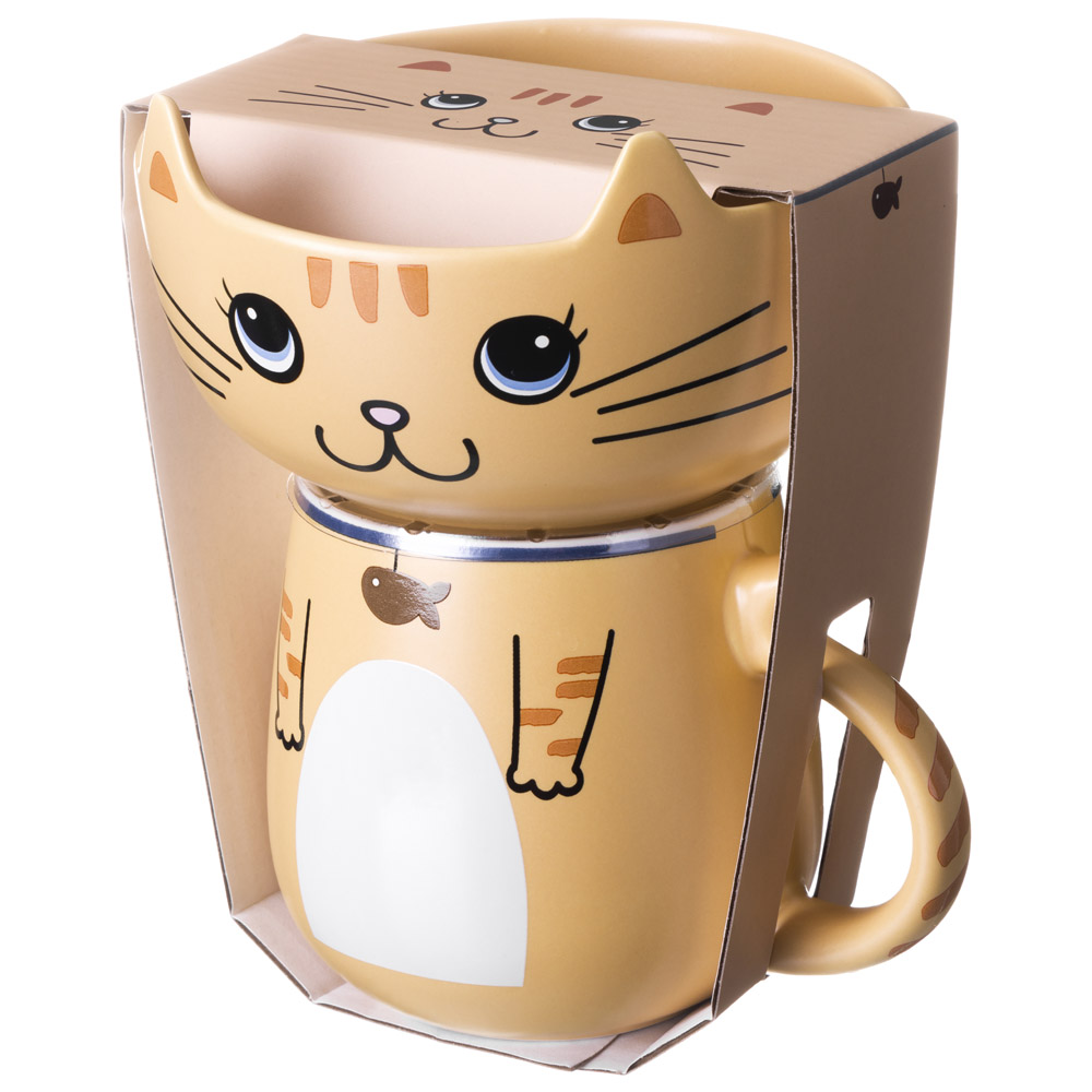 НАБОР ДЛЯ ЗАВТРАКА LEFARD "CAT", 2 ПР.: САЛАТНИК 500МЛ, КРУЖКА 450МЛ