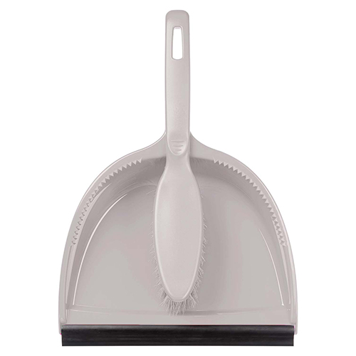 Комплект щетка-сметка Homver Rimo 221234221/04, с круглым совком с кромкой, светло-серый