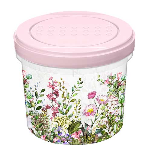 Банка с завинчивающейся крышкой 0.7 л Homver с декором Цветущий луг 223110590/00, микс