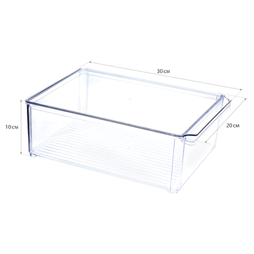 Органайзер для холодильника с крышкой IDEA М 1587, 20х30х10 см, прозрачный