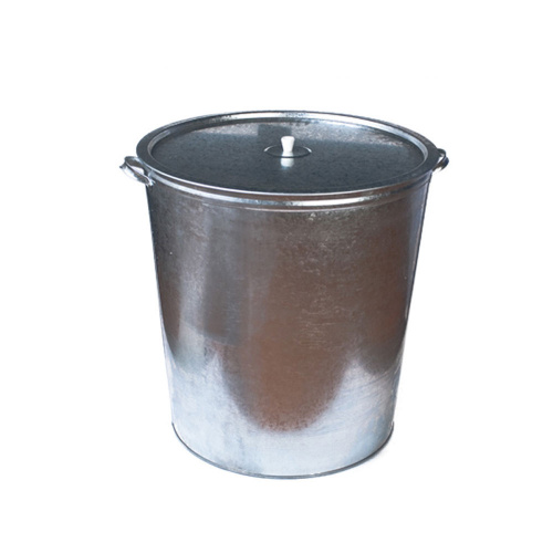 БАК оцинк 110л круглый, с крышкой, 1/3