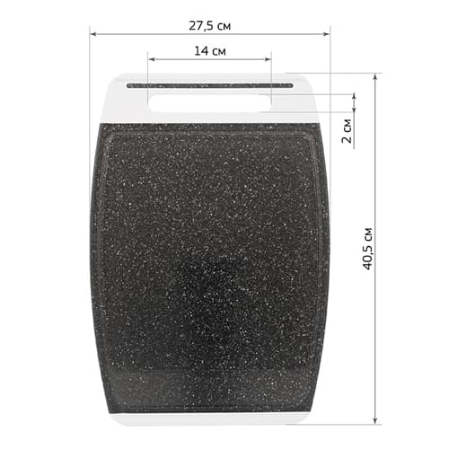 Доска разделочная IDEA ХЕВИ М 1567, 405х275 мм, черный камень