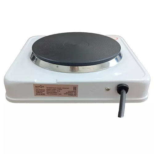 Плитка электрическая MAXTRONIC MAX-АТ-001 WH белая 1 конф, 1000Вт, чаша, размер 20,5*20,5*6см, 1/12