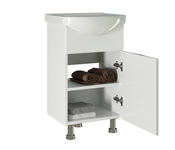 Тумба д/ванной, ЭТЬЕН-50,  ОТДЕЛЬНО ПРИОБРЕТАЕТСЯ РАКОВИНА под раковину Элеганс 50, Rosa, ПВХ, раковина в комплект не входит