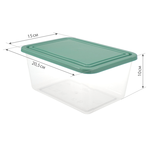 Емкость для продуктов прямоугольная 2 л IDEA М 1453, фисташковый